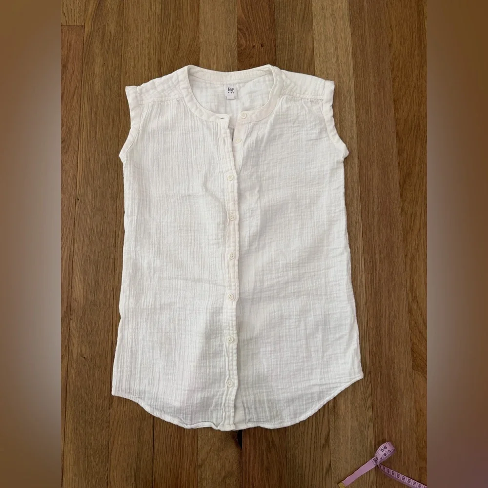 🤍 Gap Kids Crinkle Cotton Tunic Dress -  Size L ✨ Versatile (Women’s Size S Top)